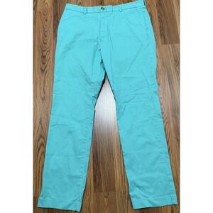 Vineyard Vines Breaker Pants Mens 35x32 Turquoise Stretch Chino Slim Fit